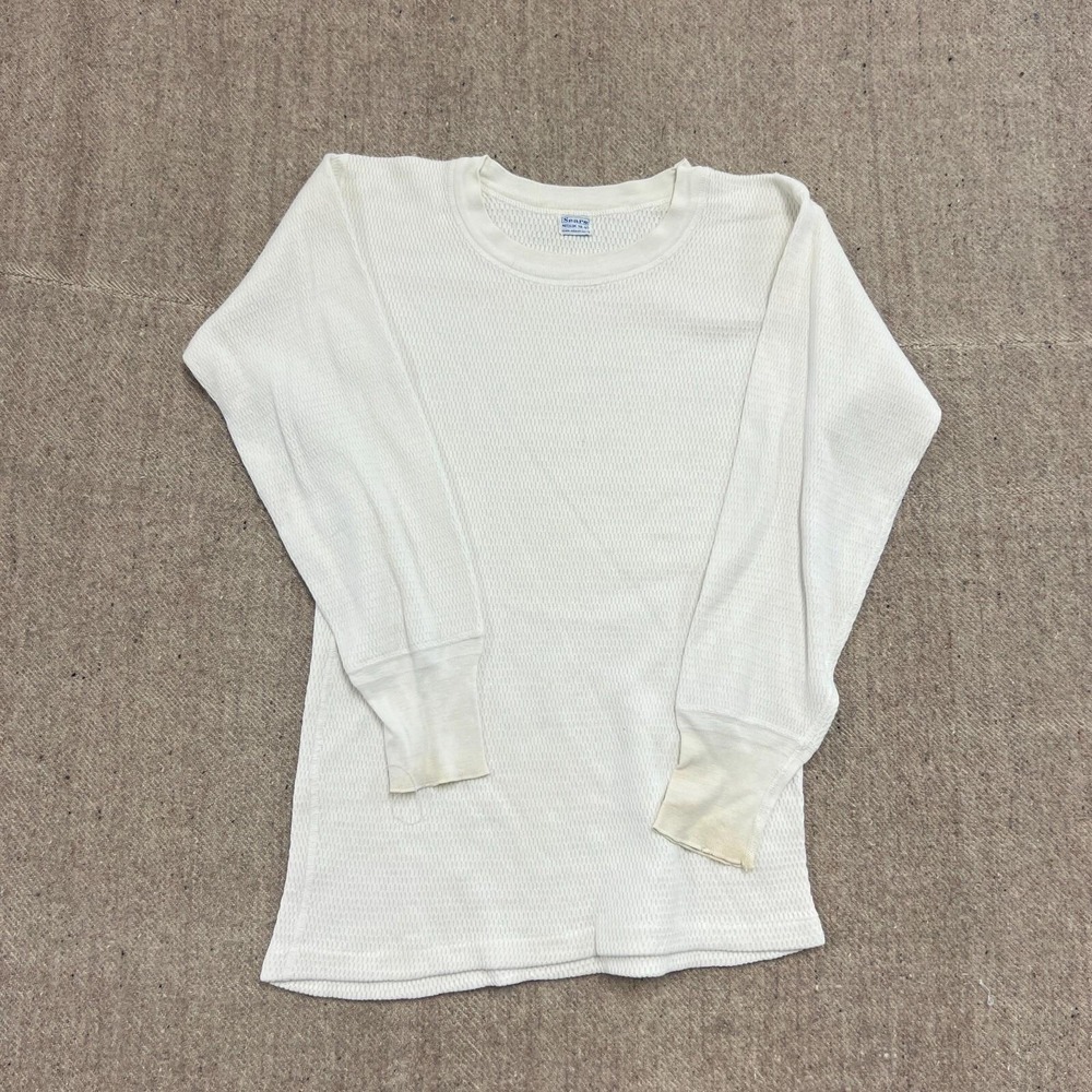 Vintage Sears Thermal Shirt Mens Small White 1960sβ Cotton